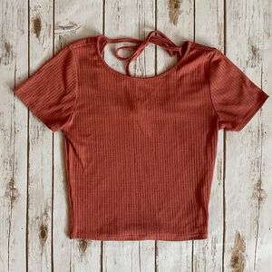 Caution To The Wind Crop Top Peach Size Medium